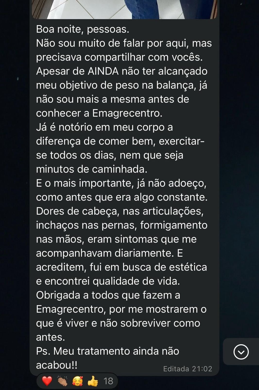Depoimento de paciente