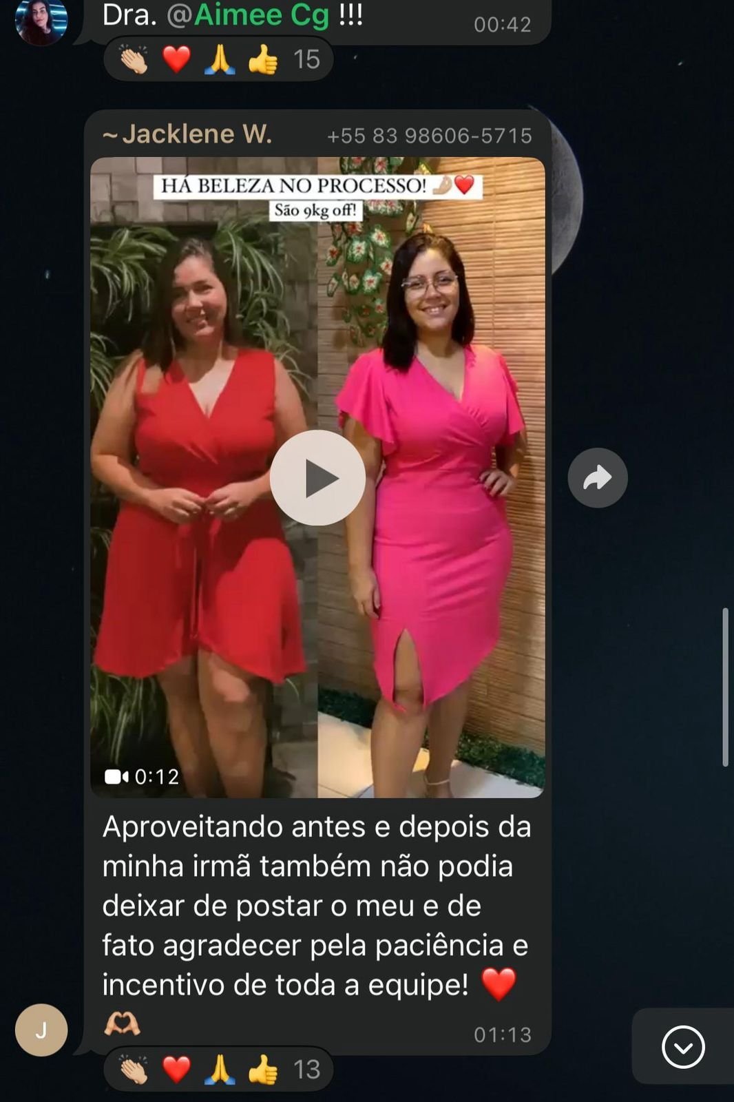 Depoimento de paciente